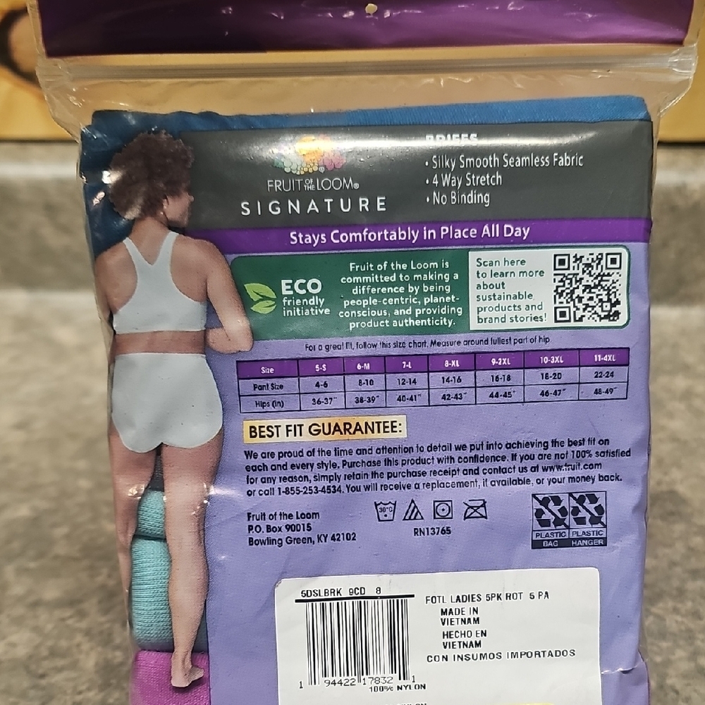 Fruit of the Loom Seamless Briefs - Aqua, Lavender, Gray - Picture 4 of 5